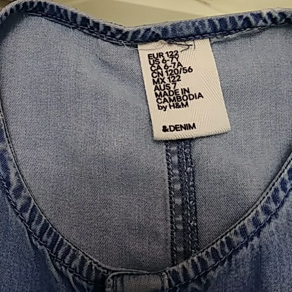 H&M GIRLS DENIUM ROMPER SIZE 6-7 - Picture 6 of 8